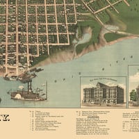 Paducah, Kentucky in 1879 - Bird's Eye View Map, Aerial Map, Panorama, Vintage map, Antique map, Reproduction, Giclée, Fine Art, Wall Art - Thumbnail 2