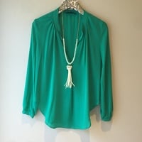 Basic V-Neck Blouse - Thumbnail 4