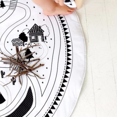 Kids game rug baby crawling blanket round play mat 