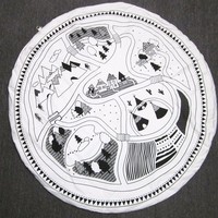 Kids Game Rug Baby Crawling Blanket Round Play Mat  - Thumbnail 1