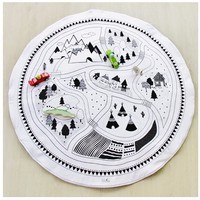 Kids Game Rug Baby Crawling Blanket Round Play Mat  - Thumbnail 2