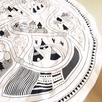 Kids Game Rug Baby Crawling Blanket Round Play Mat  - Thumbnail 4