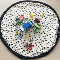 Outdoor Portable Baby Toys Storage Canvas Bags Round Carpet Mats - Thumbnail 1