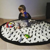 Outdoor Portable Baby Toys Storage Canvas Bags Round Carpet Mats - Thumbnail 2