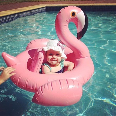 Baby Pink Flamingo Swimming Ring baby Pool Toys Swim Seat Boat for baby Kids 