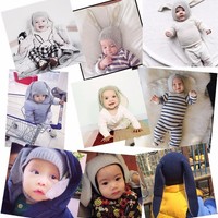 Knitted Hats Infant Cute Rabbit Long Ear Hat  - Thumbnail 2