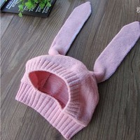 Knitted Hats Infant Cute Rabbit Long Ear Hat  - Thumbnail 3
