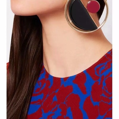 Pop acrylic punk retro texture round earrings  - Thumbnail 4