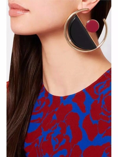 Pop Acrylic Punk Retro Texture Round Earrings 