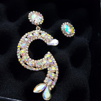 Crystal E,F,G,L English Letters Earring - Thumbnail 1