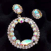 Crystal M,O,S English Letters Earring - Thumbnail 2