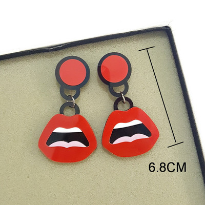 Sexy red lips earrings