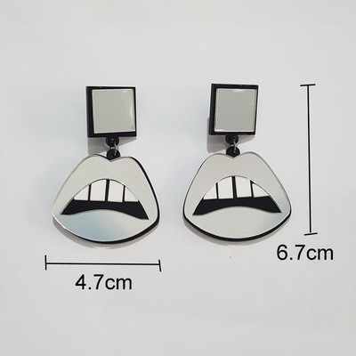 Sexy Silver Lips Earrings