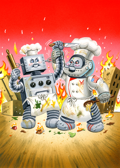 I. RON Chef / Iron SETH Final Art - Garbage Pail Kids 2016 Trashy TV