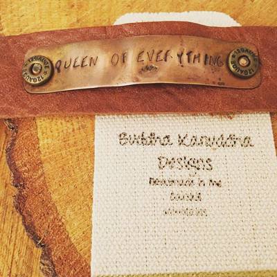 Queen of Everything Hand Stamped Leather Cuff Bracelet