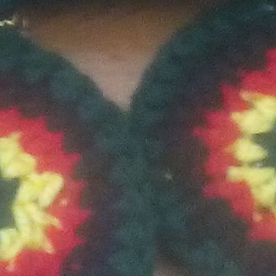 Crochet wider brimmed hat, with purse and earrings