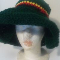 Crochet wider Brimmed Hat, with Purse and Earrings  - Thumbnail 2