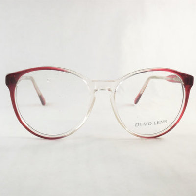 Women's big round vintage cat eye two tone burgundy wine eyeglasses frame, cranberry red glasses