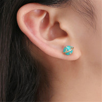 Silver plated Exclusive Astronaut Planet Pendant Necklaces And Earrings - Thumbnail 3