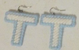  Needlepoint Small Initial Earrings 