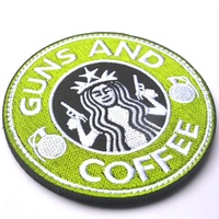 Guns and Coffee Embroidered Patch - Thumbnail 1