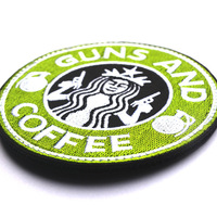 Guns and Coffee Embroidered Patch - Thumbnail 2