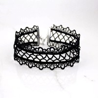 Sexy Hollow Out Lace Black Choker  - Thumbnail 1