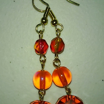 Orange fire bead earrings - Thumbnail 5