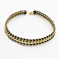 Metal With Black Velvet Chokers Necklace  - Thumbnail 2