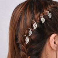 5 piece Hair Jewelry Silver Plated Leaf Headwear - Thumbnail 2