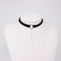  Leather Choker Necklace - Thumbnail 1