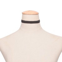 Black Lace Wave Choker Necklace - Thumbnail 1