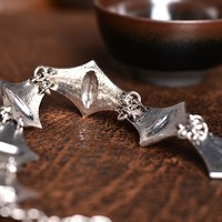 Vintage Ethnic style Bohemian Choker Silver Necklace - Thumbnail 2