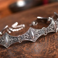 Vintage Ethnic style Bohemian Choker Silver Necklace - Thumbnail 4