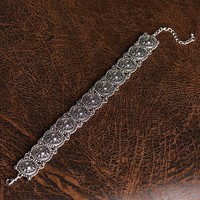 Vintage Ethnic style Bohemian Choker Silver Necklace - Thumbnail 3