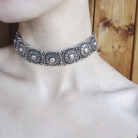 Vintage Ethnic style Bohemian Choker Silver Necklace - Thumbnail 1