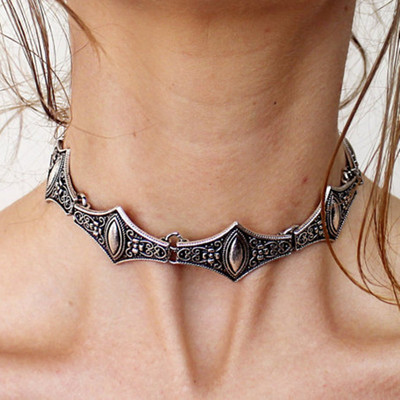 Vintage Ethnic style Bohemian Choker Silver Necklace