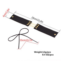 Tied Handmade Wide Velvet Collier Leather Choker Necklace - Thumbnail 1