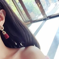 Bohemian Vintage Beads Tassel Drop Earrings - Thumbnail 2