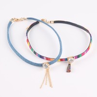 Bohemian National Multicolor Jean Choker Necklaces - Thumbnail 2