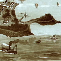 Woods Hole, Falmouth, Massachusetts in 1887 - Bird's Eye View, Aerial Map, Panorama, Vintage map, Antique map, Giclée, Fine Art, Wall Art - Thumbnail 2