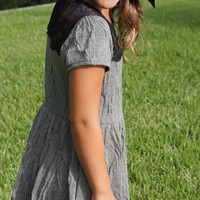 Lace Detail Knit Lined Dress - Thumbnail 2