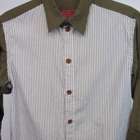 Christopher Nemeth stripe x olive shirt - Thumbnail 1