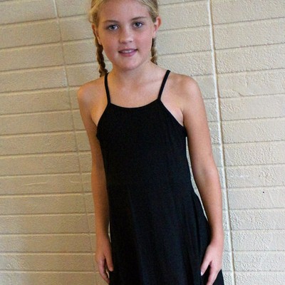 Black strappy cotton skater dress