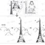 Good Morning Paris Design Wall Sticker Decal BLACK & GREY Color 177 x 175 cm Set - Thumbnail 4