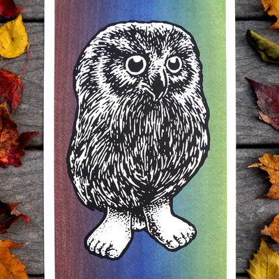 Baby hooter art print