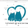 Cute Cat I will be with You Free Style Wall Sticker Set Home DIY Decal Decoration - Thumbnail 3