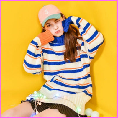 Blue & orange knitted sweater