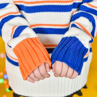 BLUE & ORANGE KNITTED SWEATER - Thumbnail 3