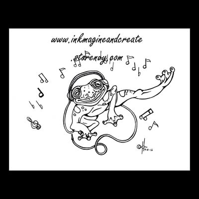 Coloring Poster: Dancing Frog